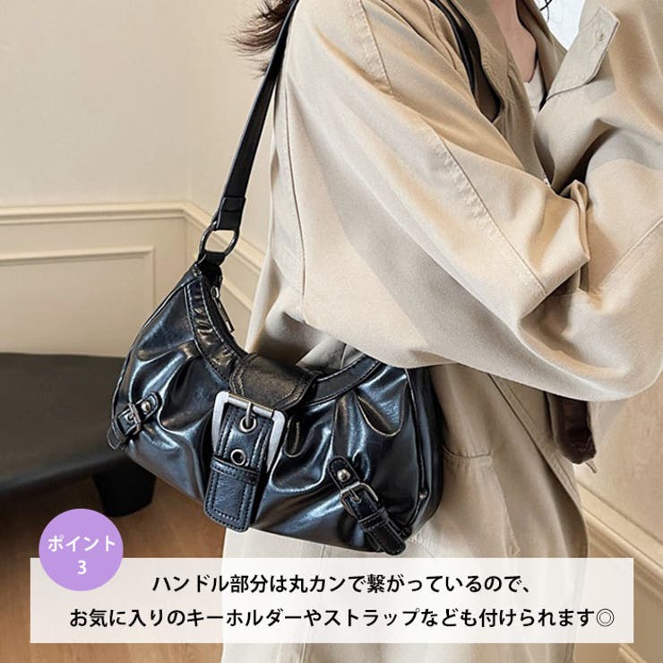 タックデザインPUホーボーバッグ | Outfitter lab | 詳細画像4 