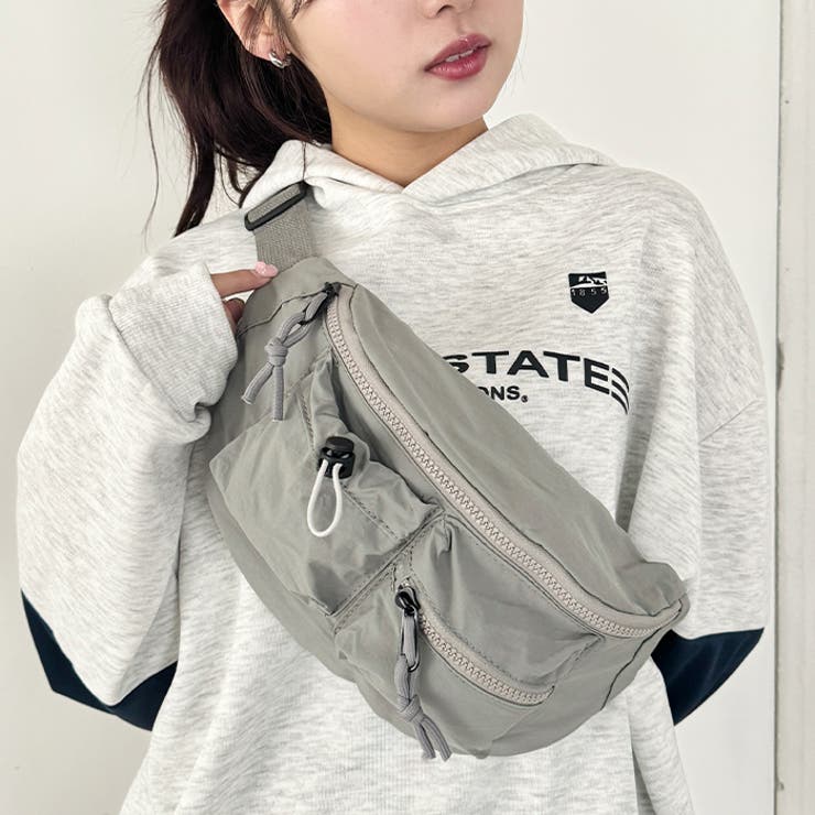 ダブルポケットナイロンボディバッグ[品番:OUTW0000236 ダブルポケットナイロンボディバッグ[品番:OUTW0000236