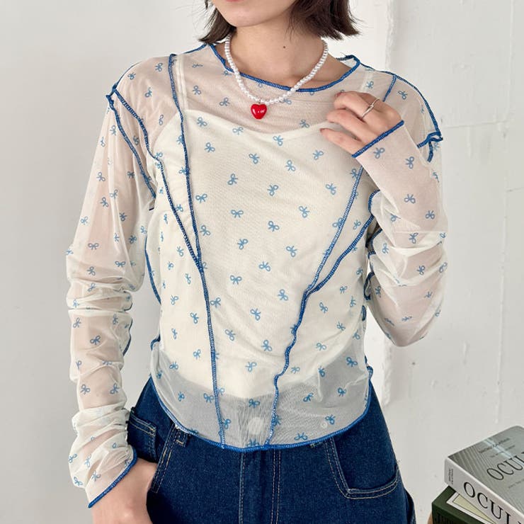 アウトリンキングリボンプリントシアートップス | Outfitter lab | 詳細画像10 