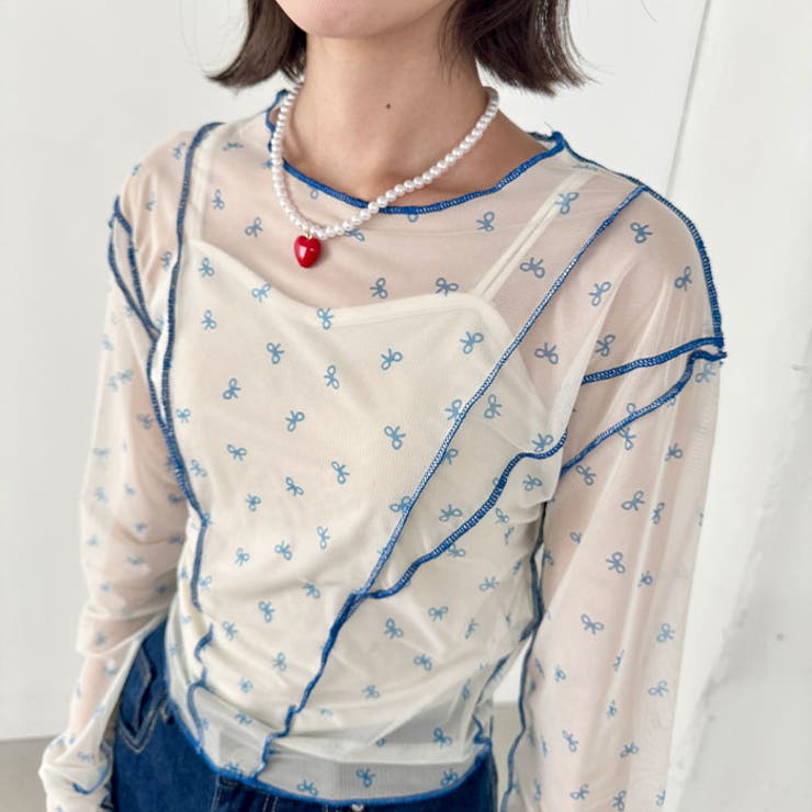 アウトリンキングリボンプリントシアートップス | Outfitter lab | 詳細画像13 