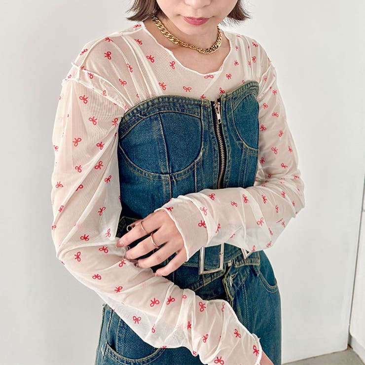 アウトリンキングリボンプリントシアートップス | Outfitter lab | 詳細画像8 