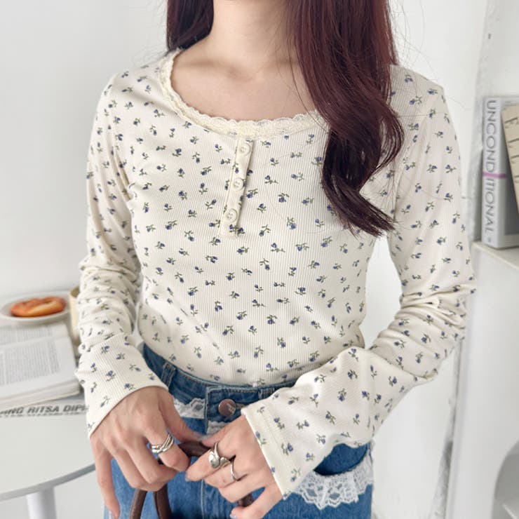 レースフラワーヘンリーネックトップス | Outfitter lab | 詳細画像11 