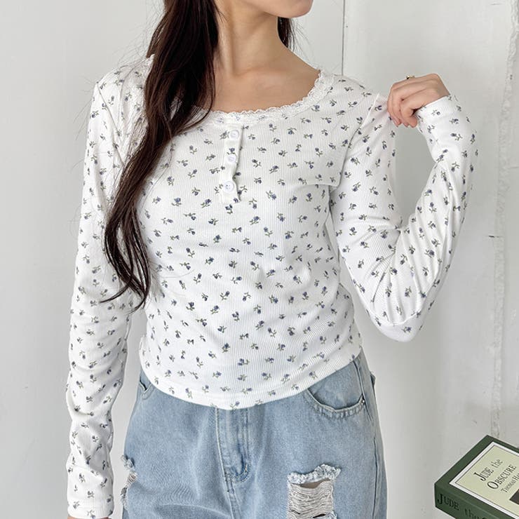 レースフラワーヘンリーネックトップス | Outfitter lab | 詳細画像7 