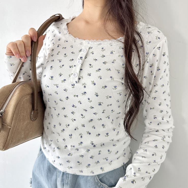 レースフラワーヘンリーネックトップス | Outfitter lab | 詳細画像8 