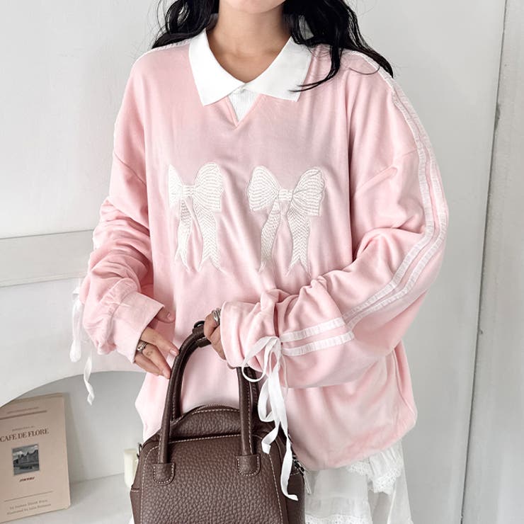 サイドラインリボンベロアラガートップス | Outfitter lab | 詳細画像12 