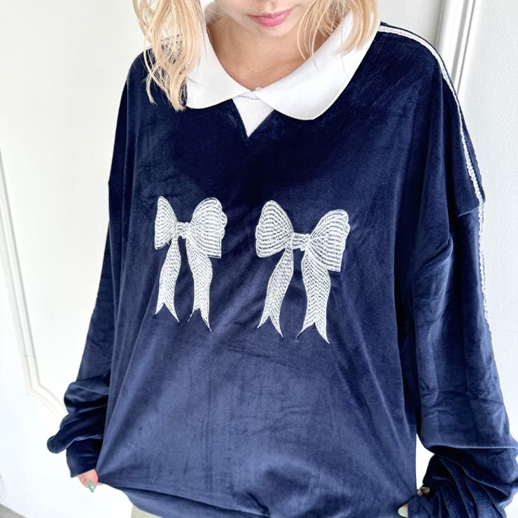 サイドラインリボンベロアラガートップス | Outfitter lab | 詳細画像20 