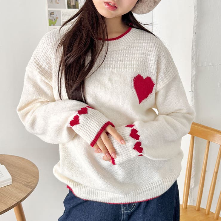 ポイントハートニットトップス | Outfitter lab | 詳細画像5 