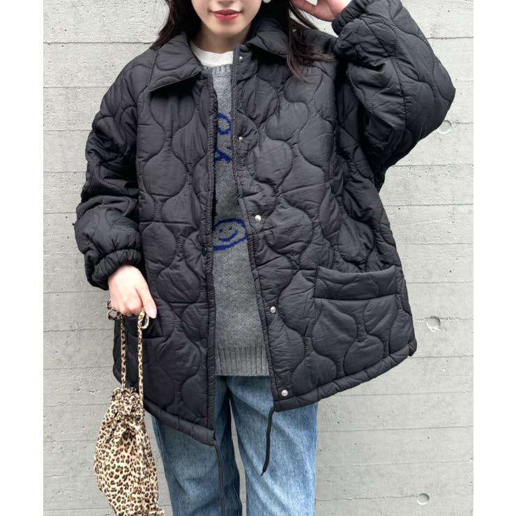 ブラック | 裏ボアキルティングジャケット | Outfitter lab