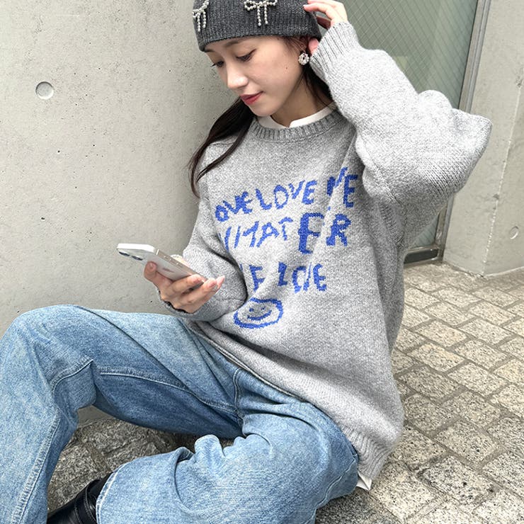 手書き風ロゴニットトップス | Outfitter lab | 詳細画像9 