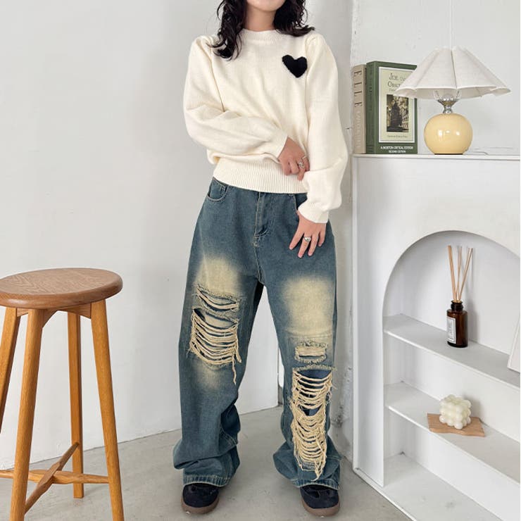 ワンポイントハートニットトップス | Outfitter lab | 詳細画像9 