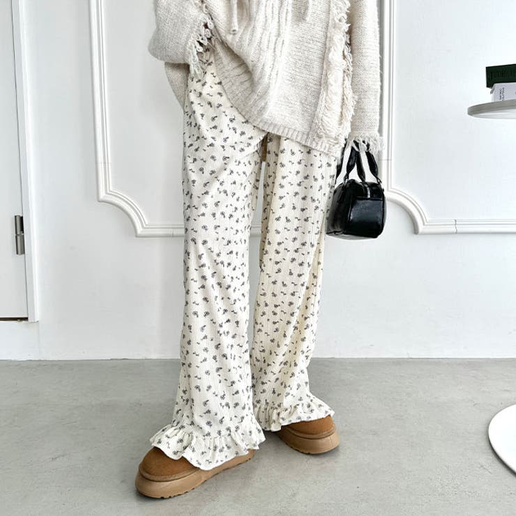 裾フリル小花柄コーデュロイパンツ | Outfitter lab | 詳細画像5 