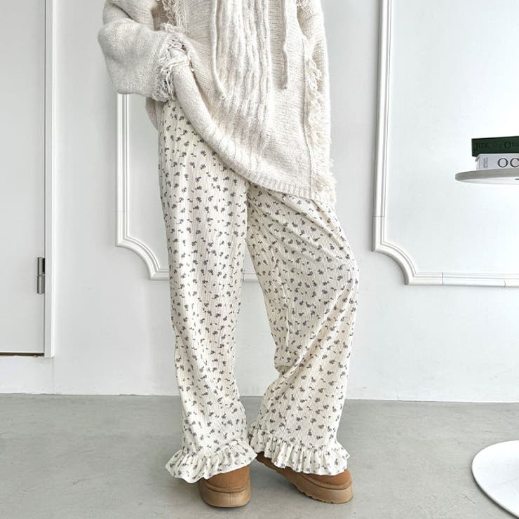 裾フリル小花柄コーデュロイパンツ | Outfitter lab | 詳細画像6 