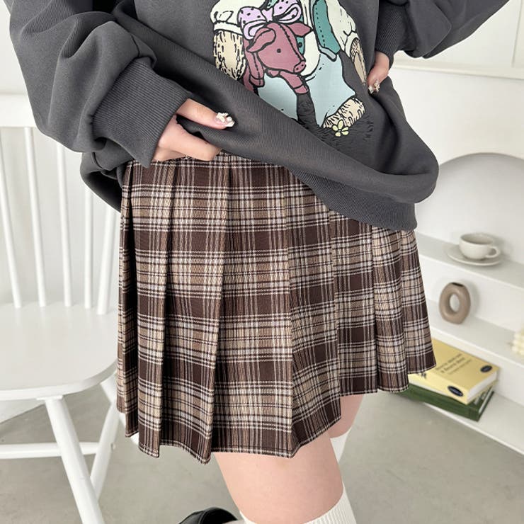 チェック柄プリーツミニスカパン | Outfitter lab | 詳細画像10 