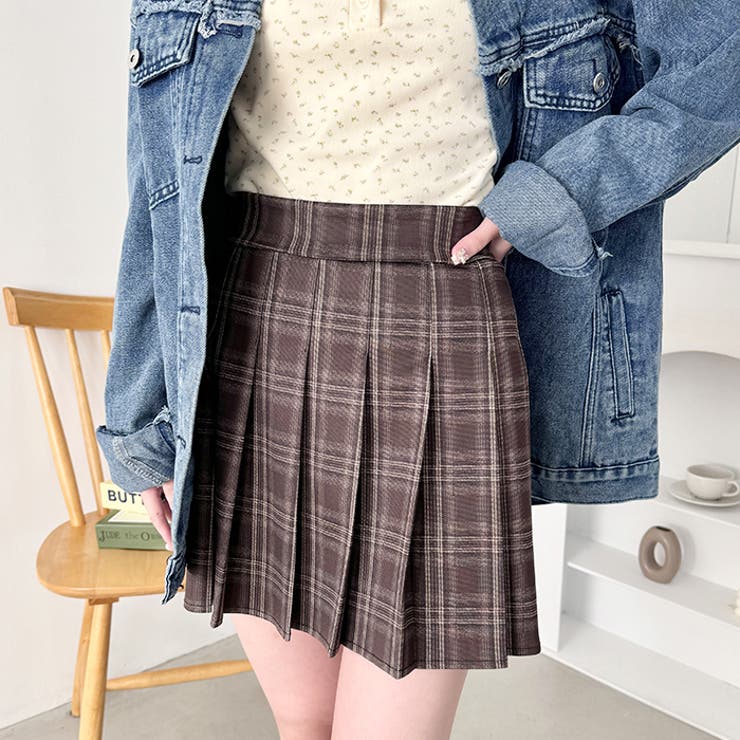 チェック柄プリーツミニスカパン | Outfitter lab | 詳細画像6 