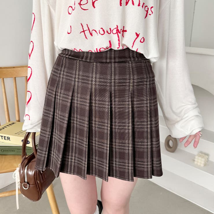 チェック柄プリーツミニスカパン | Outfitter lab | 詳細画像7 