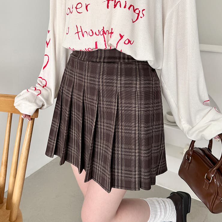 チェック柄プリーツミニスカパン | Outfitter lab | 詳細画像8 