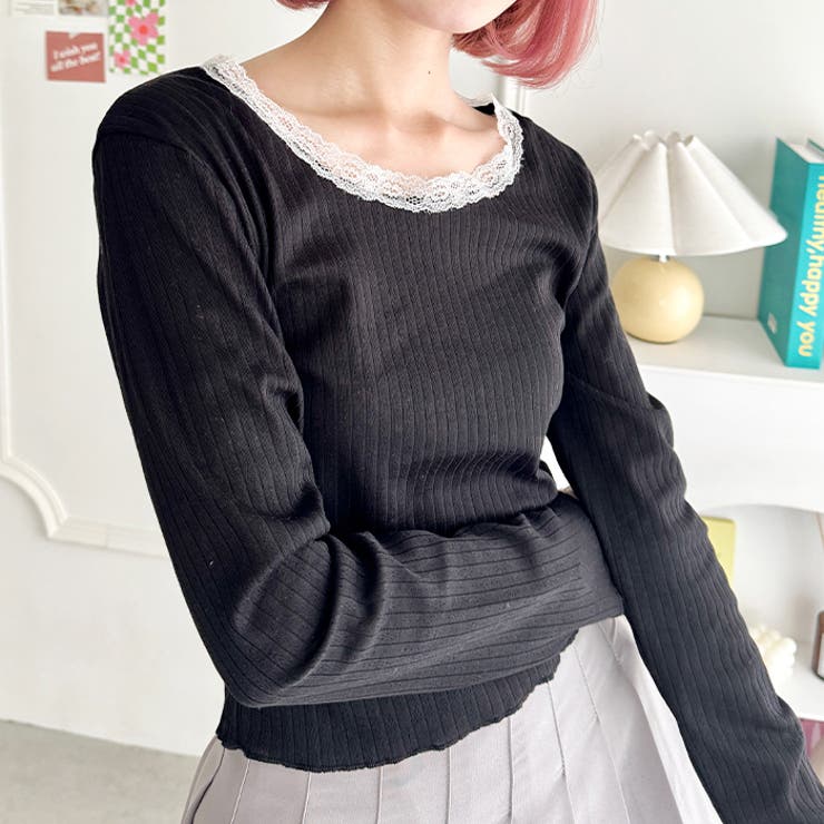 レース付き長袖インナートップス | Outfitter lab | 詳細画像10 