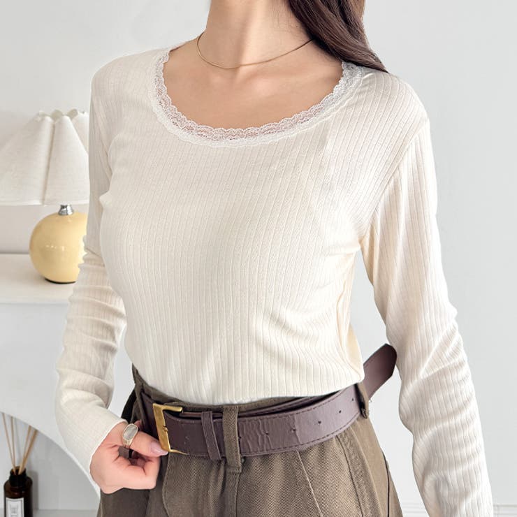 レース付き長袖インナートップス | Outfitter lab | 詳細画像15 