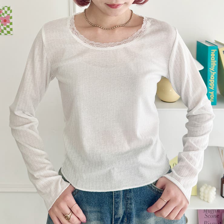 レース付き長袖インナートップス | Outfitter lab | 詳細画像5 