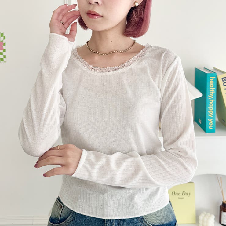 レース付き長袖インナートップス | Outfitter lab | 詳細画像6 