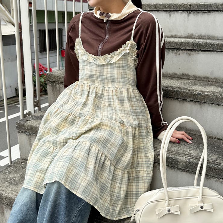 チェック柄フリルティアードチュニック | Outfitter lab | 詳細画像14 