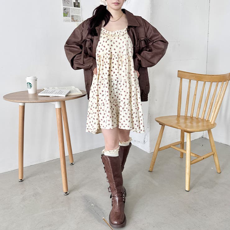 チェック柄フリルティアードチュニック | Outfitter lab | 詳細画像32 