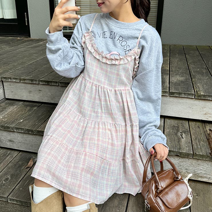 チェック柄フリルティアードチュニック | Outfitter lab | 詳細画像5 