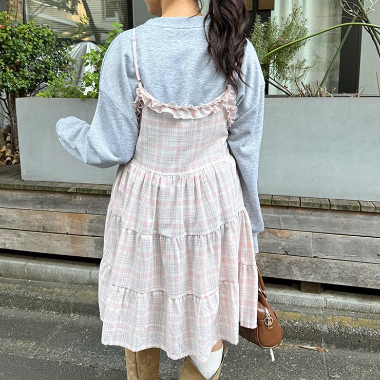 チェック柄フリルティアードチュニック | Outfitter lab | 詳細画像7 