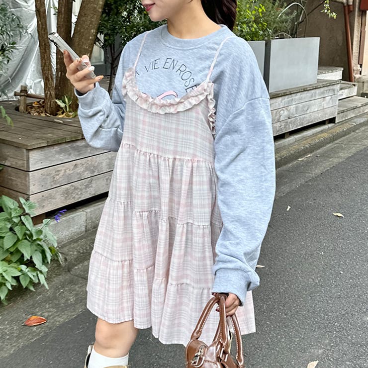 チェック柄フリルティアードチュニック | Outfitter lab | 詳細画像8 