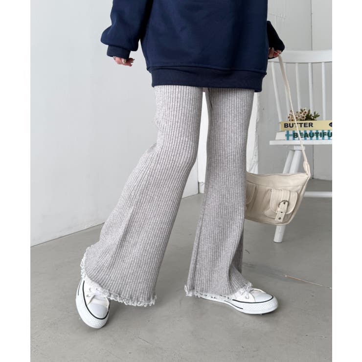 グレー | 裾レースリブパンツ | Outfitter lab
