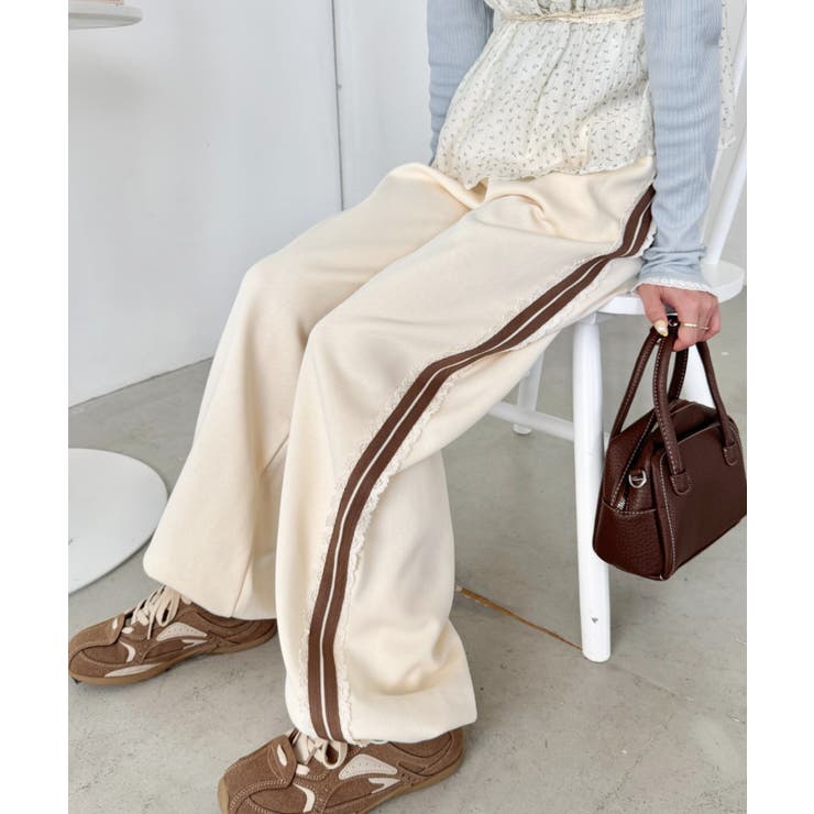 アイボリー | プチレースサイドラインパンツ | Outfitter lab