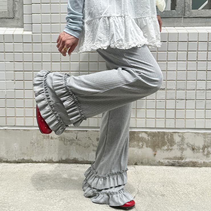 ダブルフリルリブフレアパンツ | Outfitter lab | 詳細画像23 