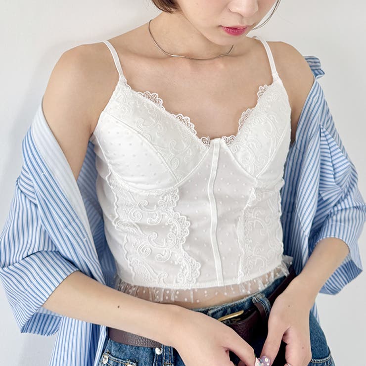 ドットチュールレースランジェリー風キャミソール | Outfitter lab | 詳細画像11 