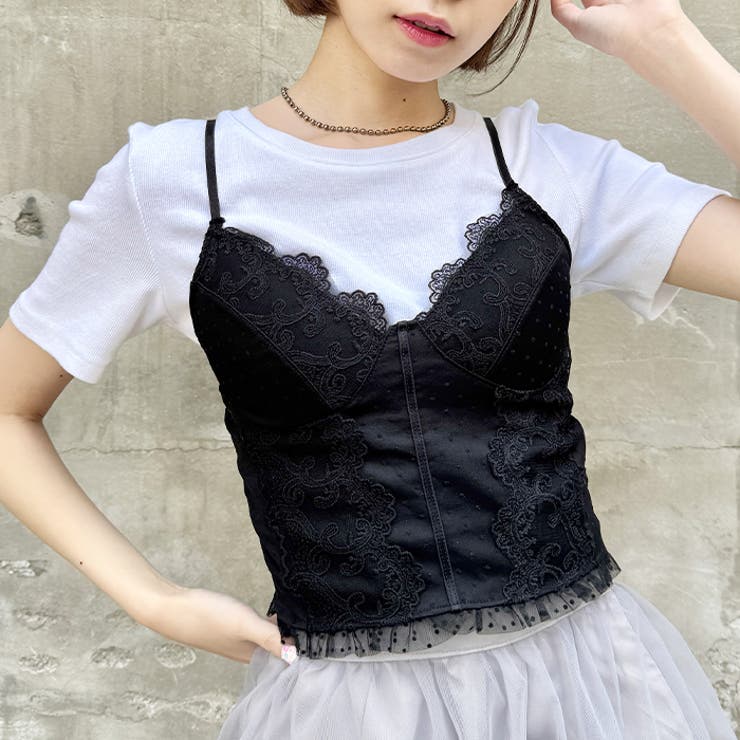 ドットチュールレースランジェリー風キャミソール | Outfitter lab | 詳細画像5 