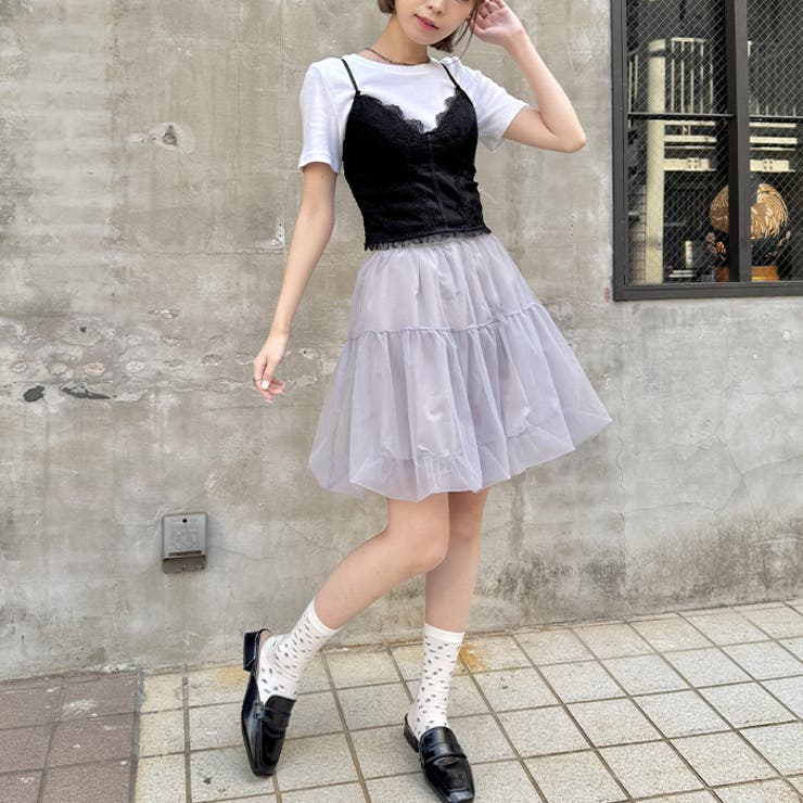 ドットチュールレースランジェリー風キャミソール | Outfitter lab | 詳細画像9 