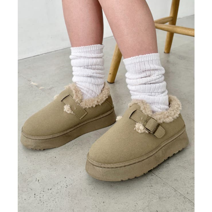 ベージュ | ボアムートン厚底シューズ | Outfitter lab
