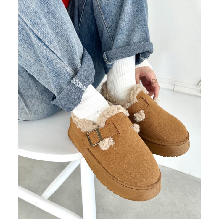 キャメル | ボアムートン厚底シューズ | Outfitter lab