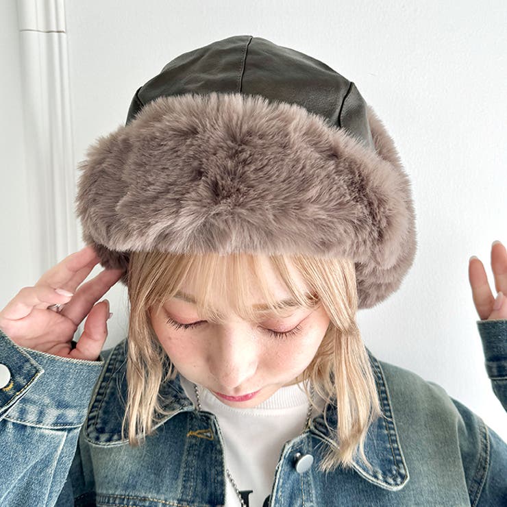 フェイクファーPUフライトキャップ | Outfitter lab | 詳細画像16 