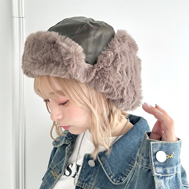 フェイクファーPUフライトキャップ | Outfitter lab | 詳細画像17 