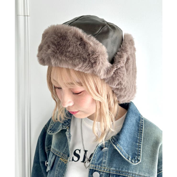 ダークブラウン | フェイクファーPUフライトキャップ | Outfitter lab