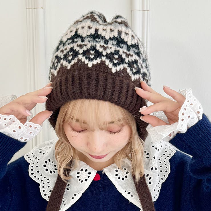 フェアアイル柄イヤーフラップビーニー | Outfitter lab | 詳細画像19 