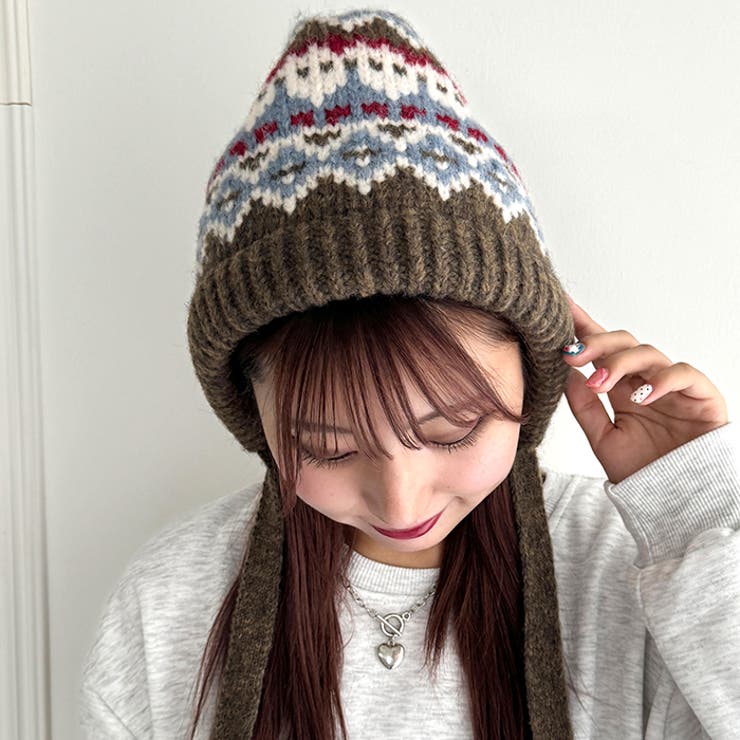 フェアアイル柄イヤーフラップビーニー | Outfitter lab | 詳細画像23 