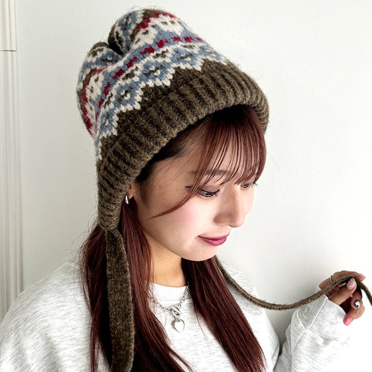 フェアアイル柄イヤーフラップビーニー | Outfitter lab | 詳細画像24 