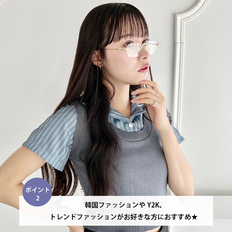 ノンフレームスクエアレンズメガネ | Outfitter lab | 詳細画像3 