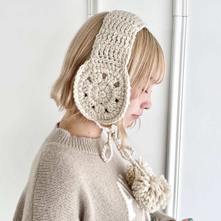 クロシェ編みポンポンイヤーマフ | Outfitter lab | 詳細画像12 