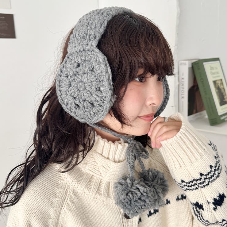 クロシェ編みポンポンイヤーマフ | Outfitter lab | 詳細画像17 