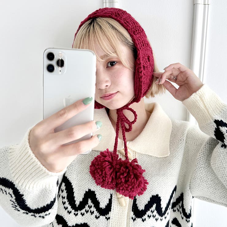 クロシェ編みポンポンイヤーマフ | Outfitter lab | 詳細画像24 