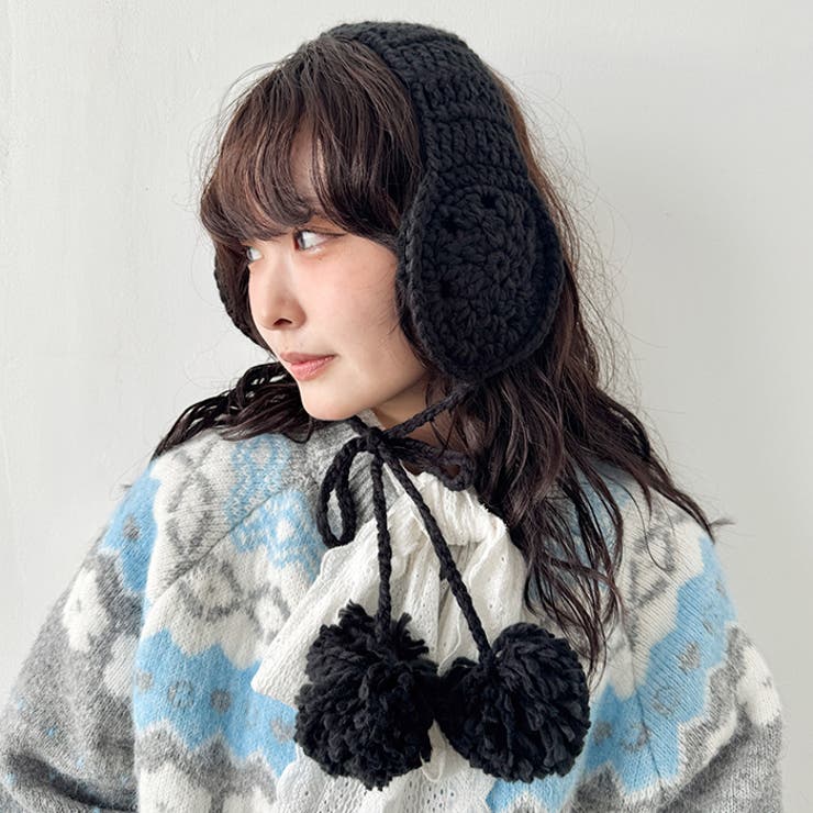 クロシェ編みポンポンイヤーマフ | Outfitter lab | 詳細画像5 