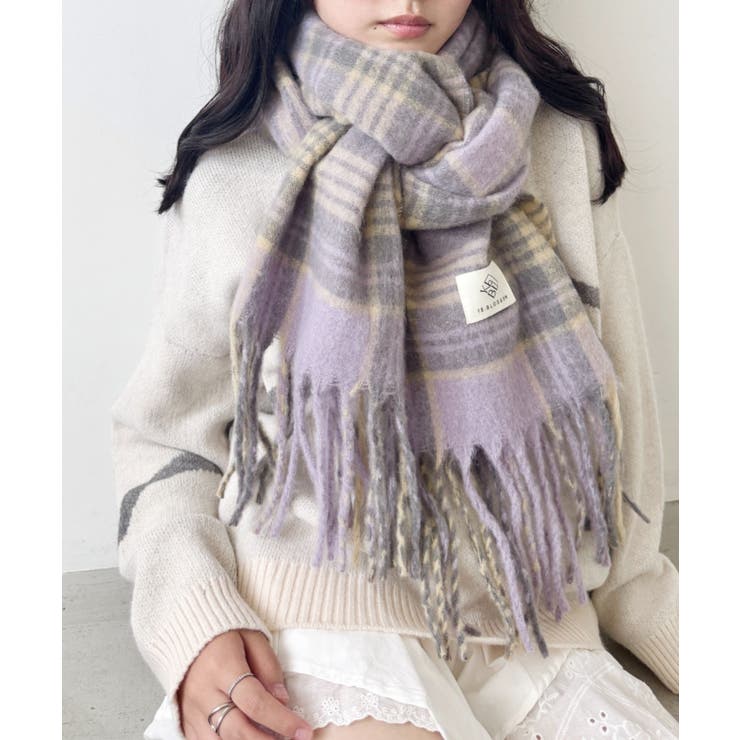 ラベンダー | ボリュームチェックマフラー | Outfitter lab