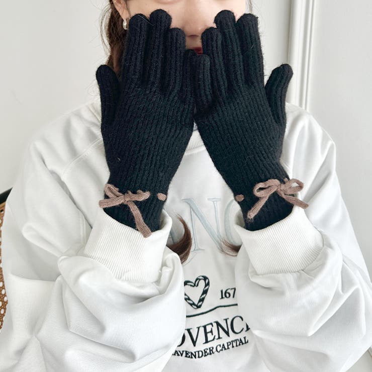 【スマホ対応】バイカラーリボン手袋 | Outfitter lab | 詳細画像14 